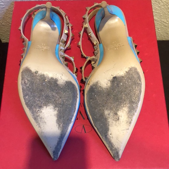 Valentino Rockstud Studded T-strap Cage Sandal Pumps Size 39 - Picture 10 of 14